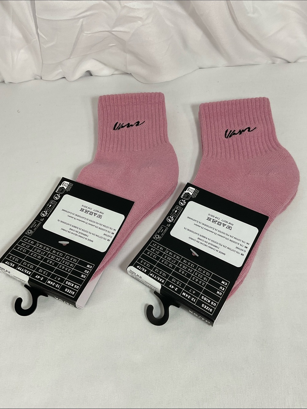Vans Girls Half Crew Socks - Pink 2 pairs size XS 13.5-3 - Picture 3 of 6